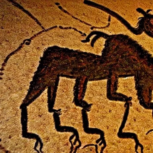 Prompt: great beast, paleolithic cave art