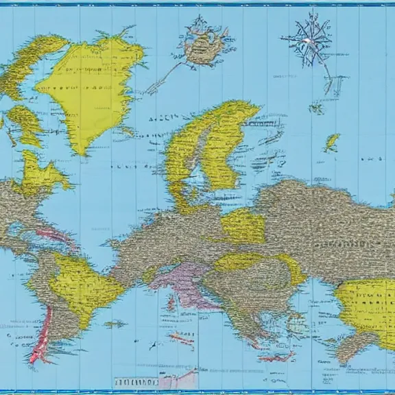 Image similar to Modern world map, but with Europe erased out