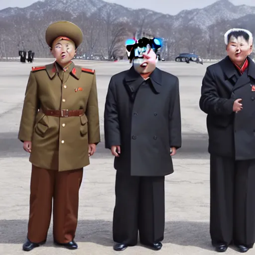 Prompt: 5 generations of Kim in North Korea