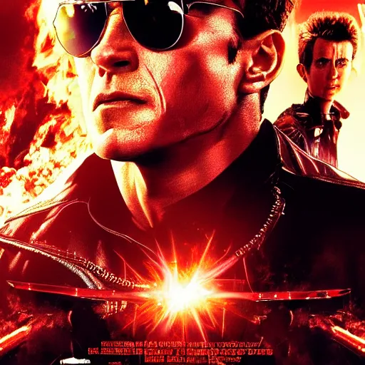 Prompt: terminator 2 movie poster