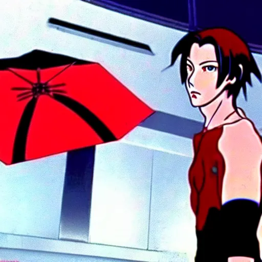 Image similar to a still of keanu reeves in neon genesis evangelion ( 1 9 9 5 ) hideaki anno imagination