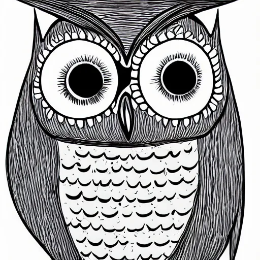 Prompt: A happy owl, an illustration by Chris Leavens
