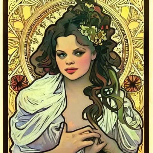 Image similar to lucious trisha paytas alphonse mucha