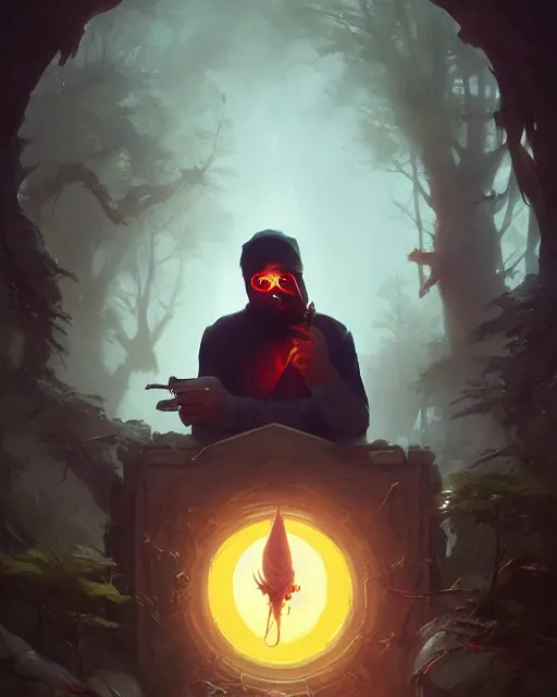 Image similar to portrait of young ghostface killah, stephen bliss, unreal engine, fantasy art by greg rutkowski, loish, rhads, ferdinand knab, makoto shinkai and lois van baarle, ilya kuvshinov, rossdraws, tom bagshaw, global illumination, fan art, radiant light, detailed and intricate environment