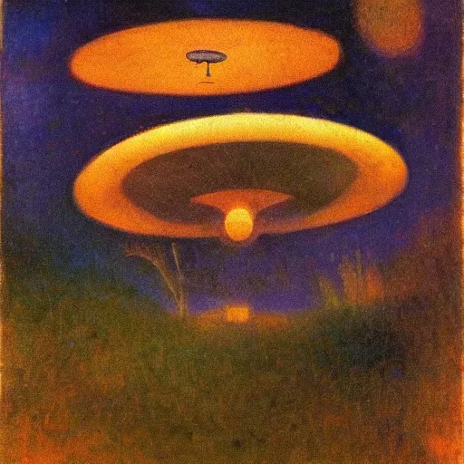 Image similar to ufo in the jungle y odilon redon