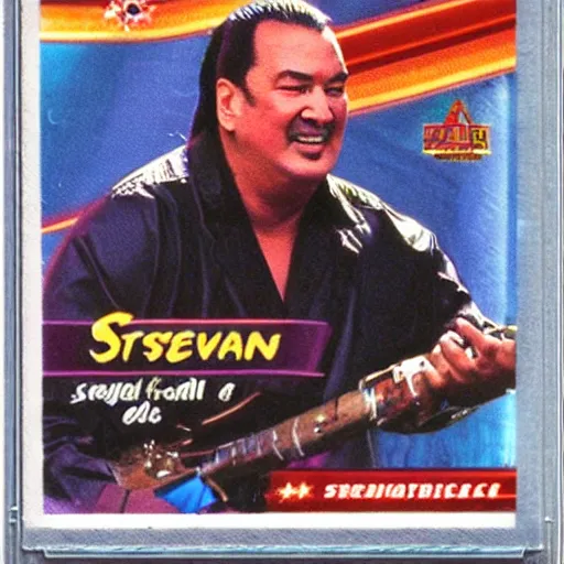 Image similar to Steven Seagal trading card poytail