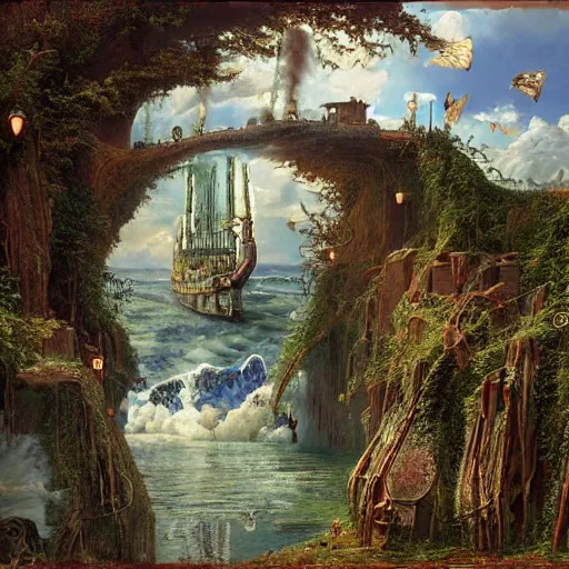 Prompt: paint surrealist 🚢, ferdinand knab, high definition and detailed 4 k