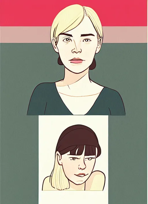 Image similar to a portrait of a pretty young lady by adrian tomine