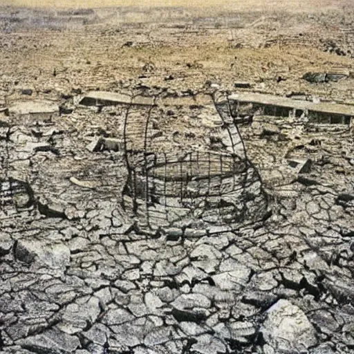 Image similar to barren city, nuclear wasteland, Fallout aesthetic, Anselm Kiefer