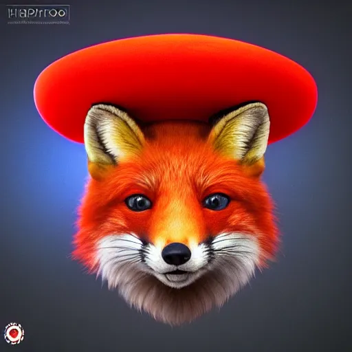 Image similar to Photorealistic cute red fox wearing a sombrero. Hyperdetailed photorealism, 108 megapixels, amazing depth, glowing rich colors, powerful imagery, psychedelic Overtones, 3D finalrender, 3d shading, cinematic lighting, artstation concept art