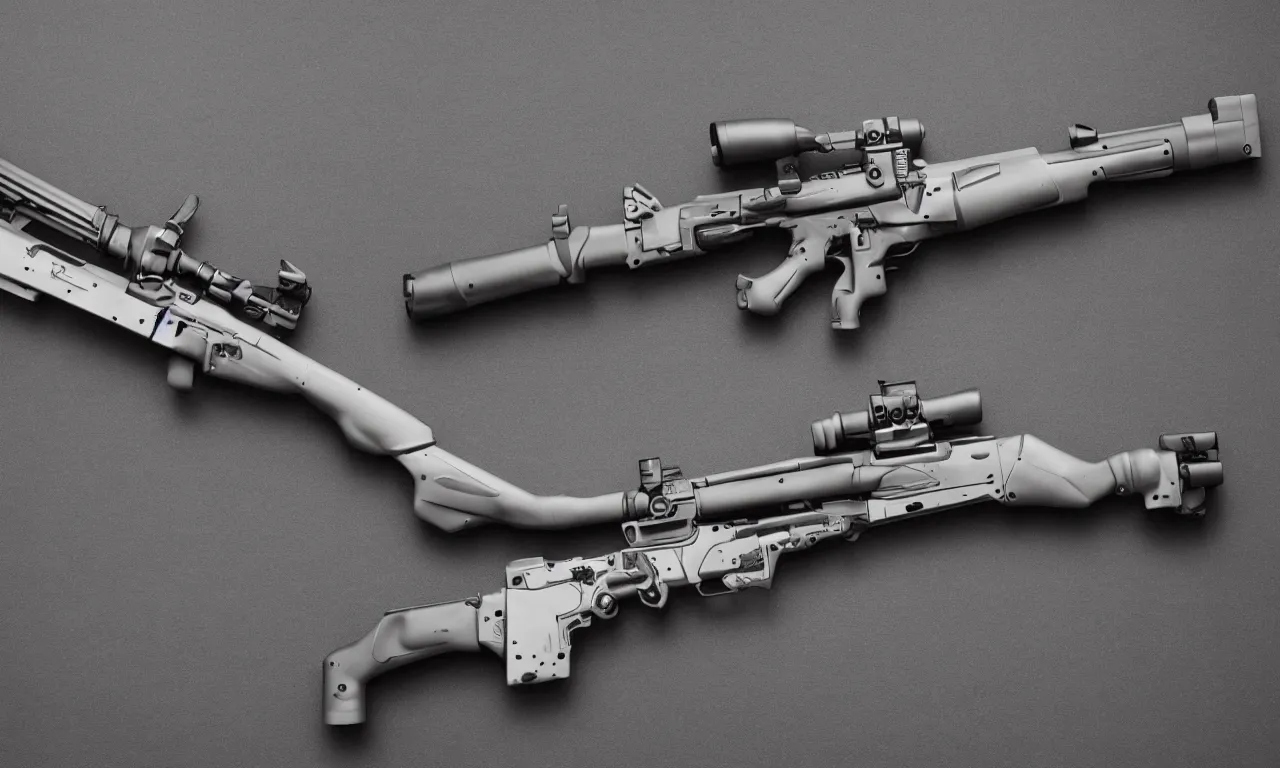 Prompt: a futuristic rifle design