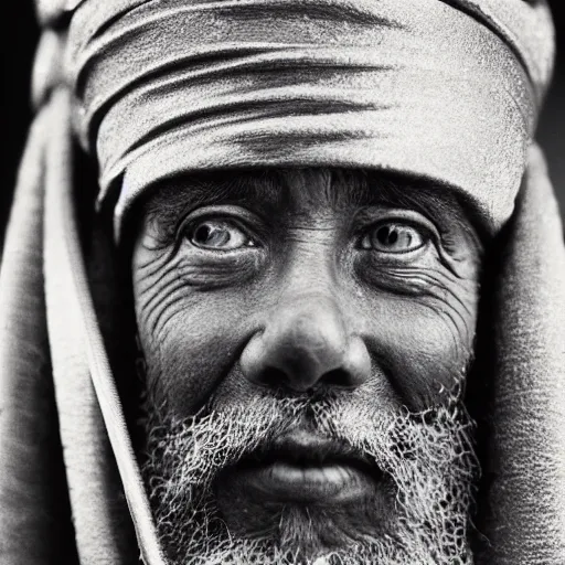 Image similar to closeup portrait of Sinterklaas, by Steve McCurry and David Lazar, natural light, detailed face, CANON Eos C300, ƒ1.8, 35mm, 8K, medium-format print