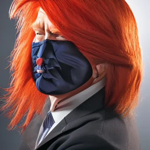 Image similar to donald trump!!!!! portrait red hair!!!!!!! studio photograph