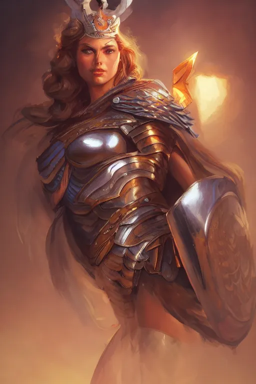 Image similar to amazon valkyrie athena, d & d, fantasy, portrait, highly detailed, headshot, digital painting, trending on artstation, concept art, sharp focus, illustration, art by artgerm and greg rutkowski and magali villeneuve