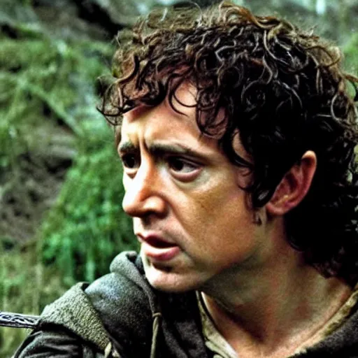 Prompt: nicolas cage as frodo in lord of the rings