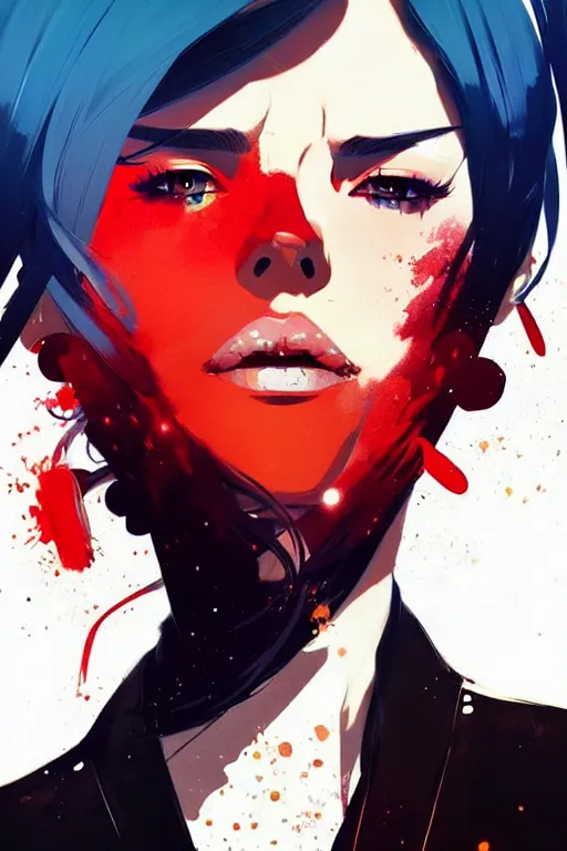 Image similar to a ultradetailed beautiful panting of a stylish gangster woman, by conrad roset, greg rutkowski and makoto shinkai, trending on artstation