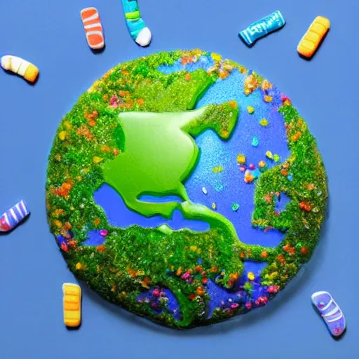 Image similar to the earth made out of candy