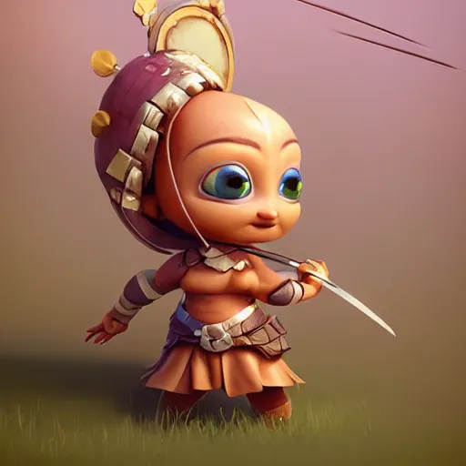 Prompt: super cute little warrior princess 3D concept by Tiger HKN and Gediminas Pranckevicius, Goro Fujita, Game Art, hyper detailed, Character Modeling, cartoon, cinematic, raytrace, concept art, Trend on Behance 3d Art, V-Ray, Maya, C4D