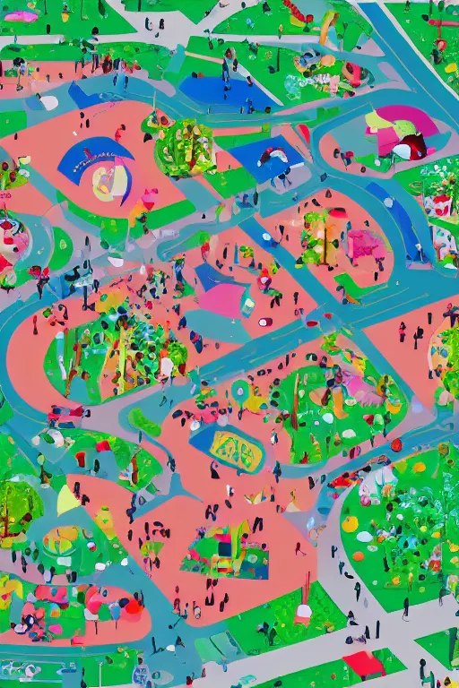 Image similar to a park full of funny shapes by bijou karman