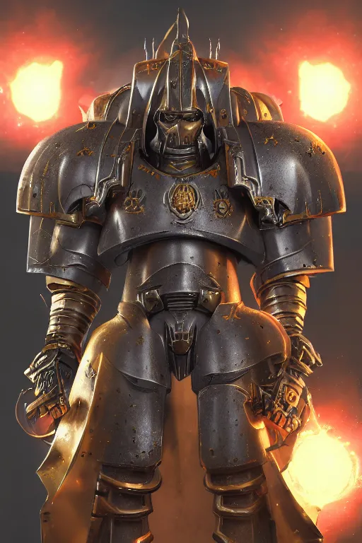 Image similar to armor portrait heros warhammer 4 0 k horus heresy fanart - the primarchs emperor by johannes helgeson animated with vfx concept artist & illustrator global illumination ray tracing hdr fanart arstation zbrush central hardmesh 8 k octane renderer