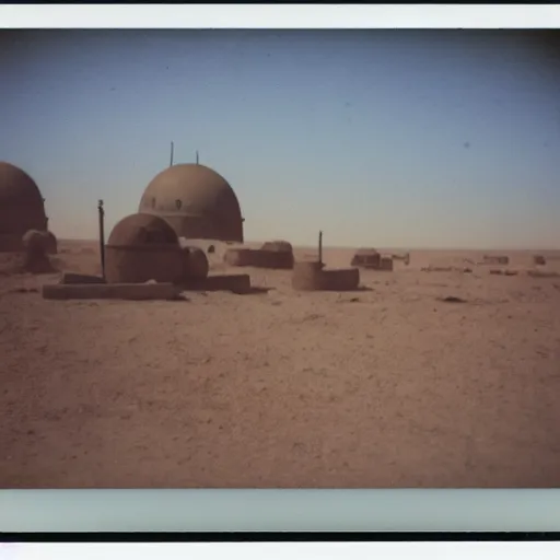 Image similar to polaroid photo of tatooine