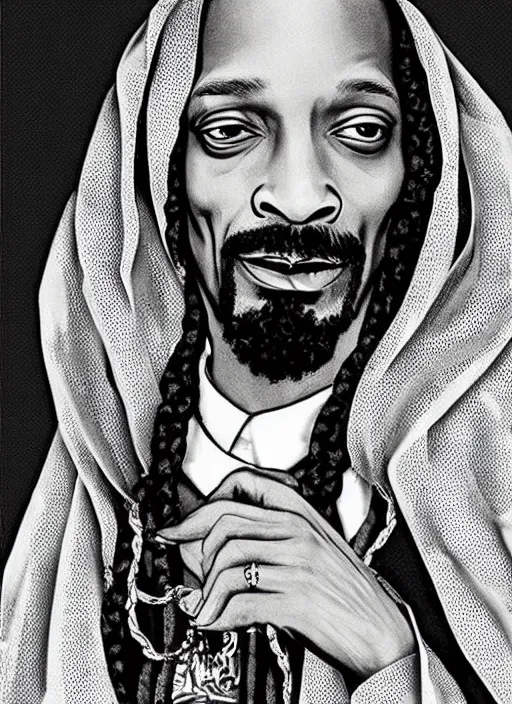 Image similar to snoop dogg as a prophet mohammed, perfect faces