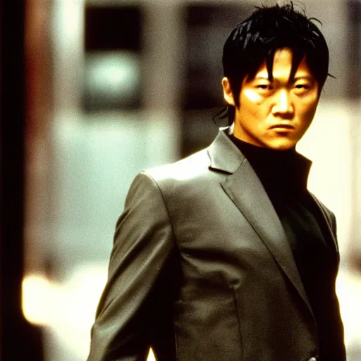 Image similar to film still of Sung Kang as neo in The Matrix (1999)