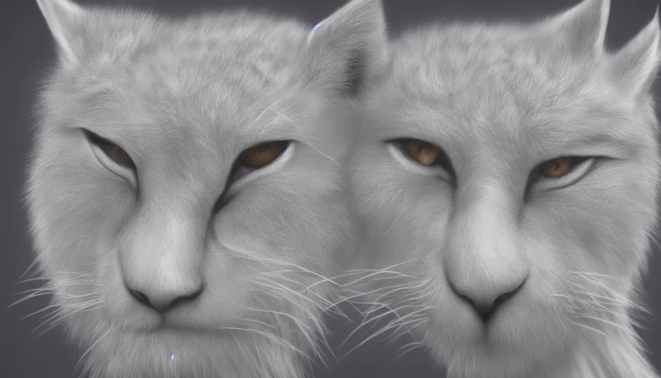 Prompt: white anthropomorphic lynx portrait, furry digital art, trending on artstation, 4k,