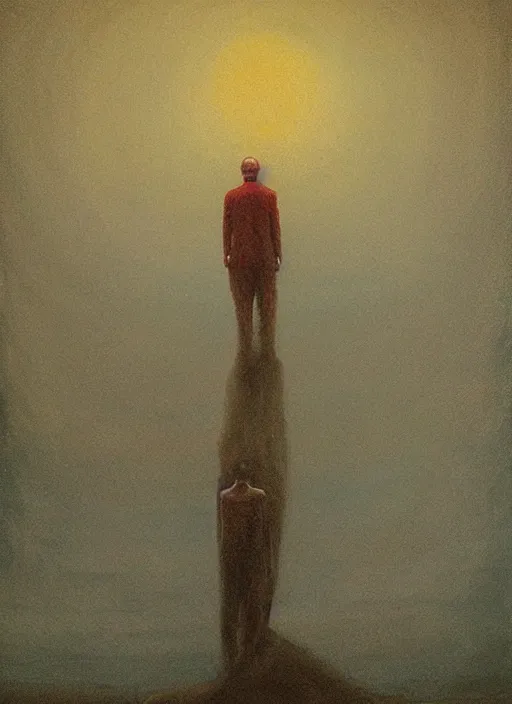 Image similar to Painting in a style of Beksinski featuring Vladimir Putin