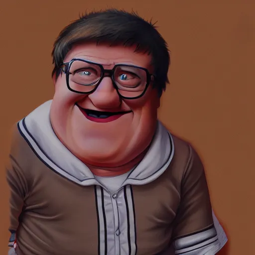 Image similar to Peter Griffin in real life, portrait, photograph, realistic, hyperrealistic, highly detailed, very detailed, extremely detailed, detailed, digital art, trending on artstation