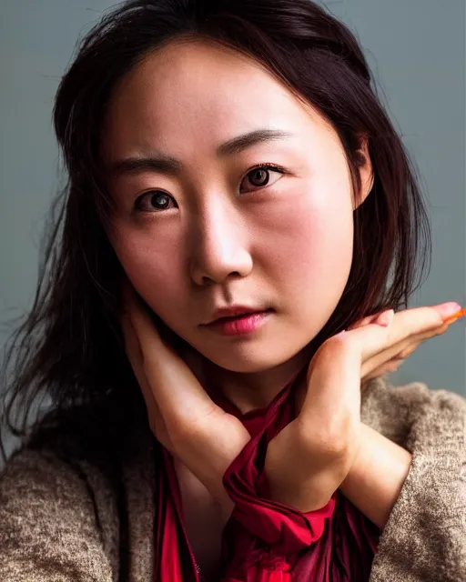 Prompt: photo portrait of chinese actress in real life by Steve McCurry, colorful, sharpen, 4k, 85mm, award winning, realistic, professional light