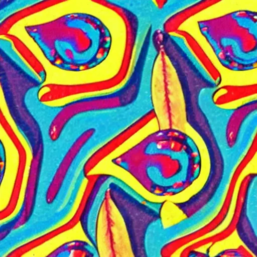 Prompt: 1960s illustrated peppermint candy psychedelic pattern, highly detailed