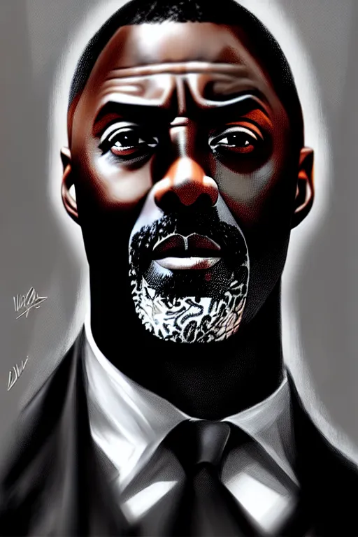 Prompt: Idris Elba portrait by Artgerm and WLOP