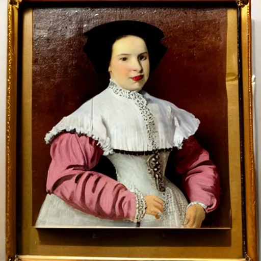 Prompt: woman made of cookies painted by velazquez