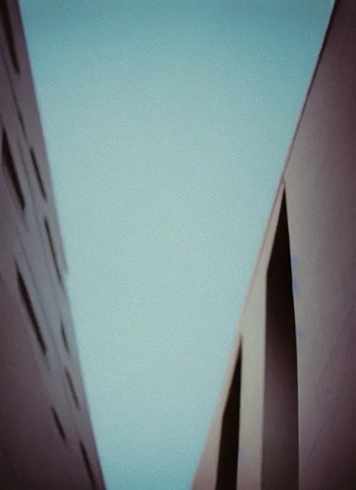 Image similar to “ architecture photography, pastel colors, film grain, medium format, photography by rory gardiner, ”