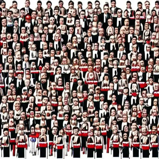 Image similar to a where's waldo picture of 1000 different characters from history