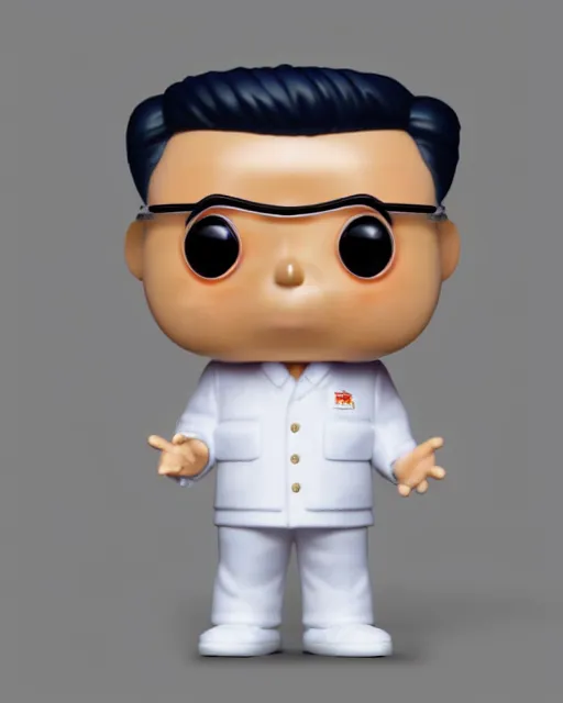 Prompt: full body 3d render of kim yong un as a funko pop, studio lighting, white background, blender, trending on artstation, 8k, highly detailed, no glasses