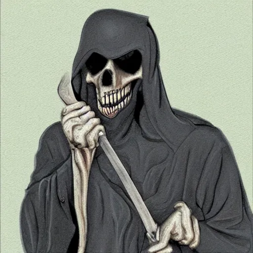 Image similar to grim reaper made of leather