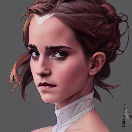 Image similar to ultra realistic illustration, emma watson as jinx from arcane anime, intricate, elegant, highly detailed, digital painting, artstation, concept art, smooth, sharp focus, illustration, art by artgerm and greg rutkowski and alphonse mucha and wlop