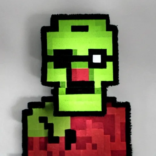 Image similar to a minecraft zombie in bed