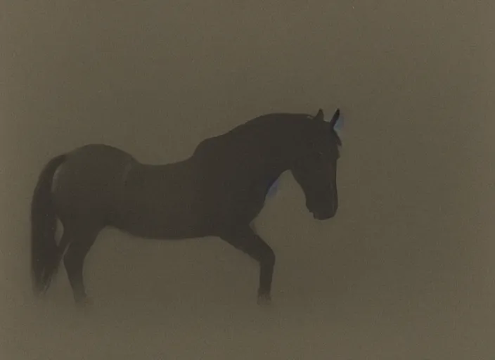 Prompt: an underexposed kodak 500 photograph of morphed north horse, muted color