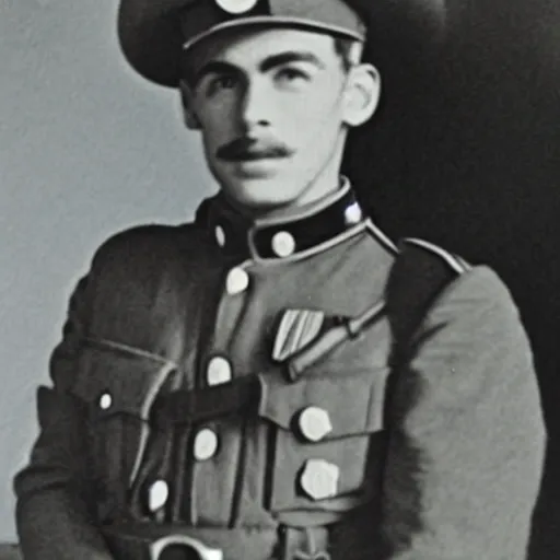 Prompt: mario as a soldier , historical photo