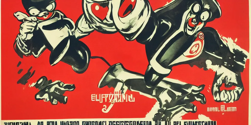 Image similar to Doctor Eggman, soviet propaganda poster,