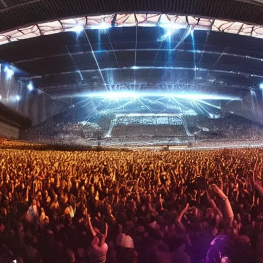 Prompt: a beautiful 3d matte painting of Ed Sheeran concert in stade de France, photorealistic