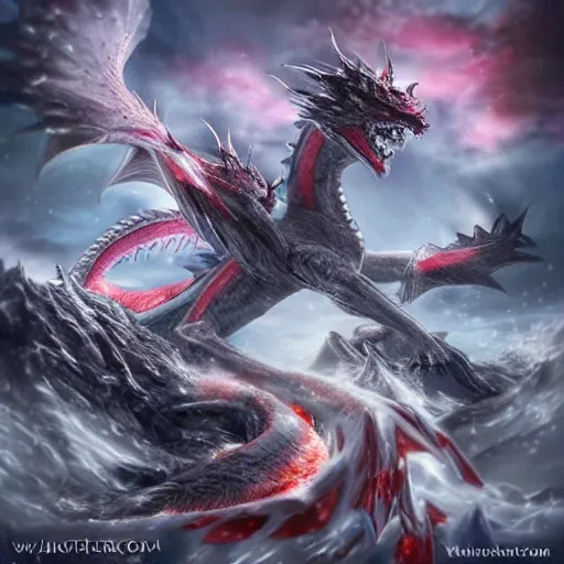 Image similar to ice dragon, ruler, destroyer, immortal, sleeping, powerful, realistic