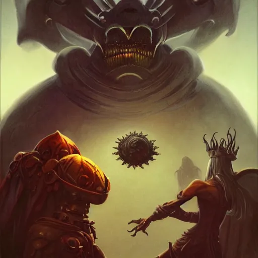 Image similar to beholder, d & d, fantasy, greg rutkowski, frank frazetta, alexandre chaudret, boris vallejo, michael whelan, miro petrov, hr giger, magali villeneuve, donato giancola