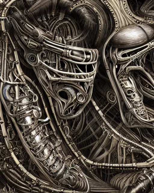 Image similar to balenciaga track by hr giger, biomechanical, 4 k, hyper detailed