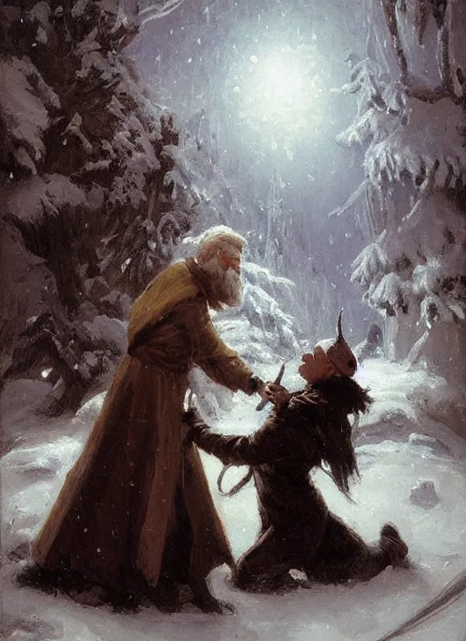 Image similar to a mage casting a frost spell by charles joshua chaplin