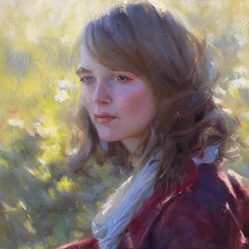 Prompt: Female portrait in morning sun, Danile Gerhartz, oil painting