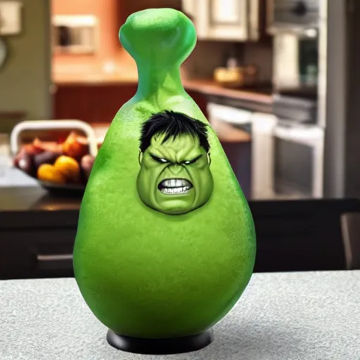 Prompt: hulk as an avocado chair